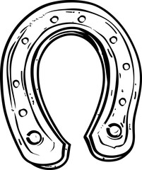 Illustration of a Detailed Horseshoe Design