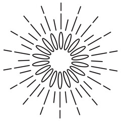 Obraz premium Vintage Sunburst Shapes. Vector Illustration