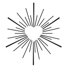 Obraz premium Vintage Sunburst Shapes. Vector Illustration