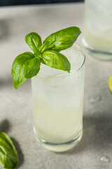 Boozy Cold Basil Highball Cocktail