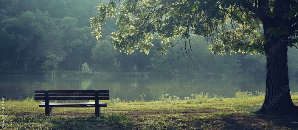Poster Peaceful setting with ample copy space image.