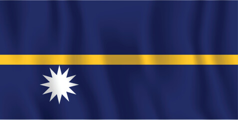 Obraz premium Realistic Nauru national flag perfect color, scale, and proportion.