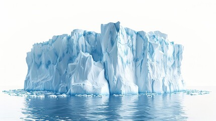 Melting polar ice caps with fractured icebergs and rising sea levels