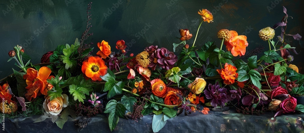 Poster Floral and natural elements displayed with room for text within the image.