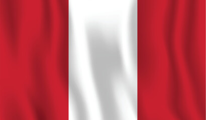Realistic Peru national flag Perfect color, scale, and proportion.