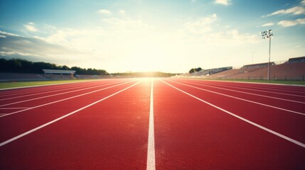 Running track. The surface is ready for runners. Olympic Games
