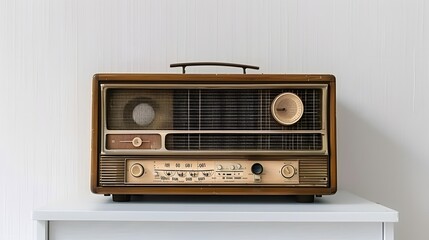 Fototapeta premium Radio receiver on white background. 