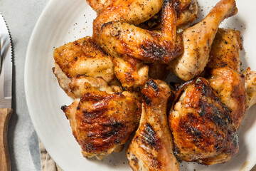 Homemade Barbecued Chicken Wings and Legs