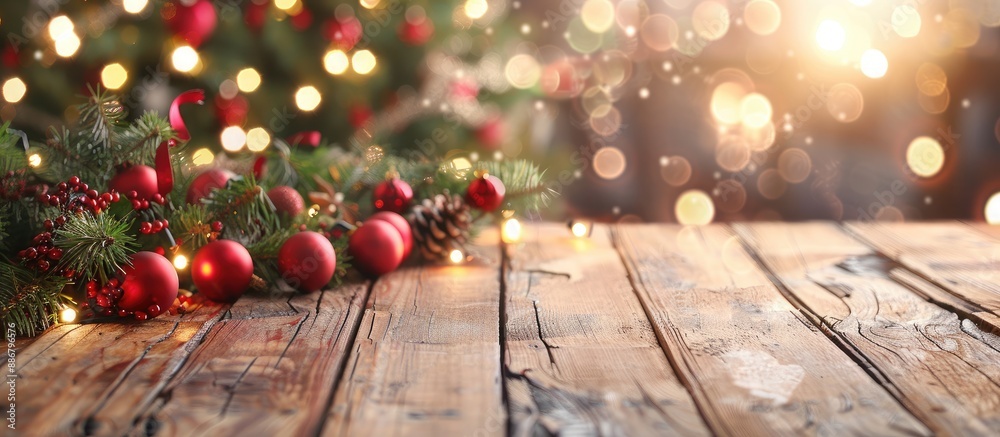 Leinwandbilder A Christmas-themed backdrop with a focused image and ample copy space image available for text or design.