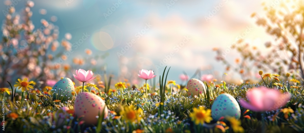 Poster Create an Easter-themed backdrop with a copy space image.