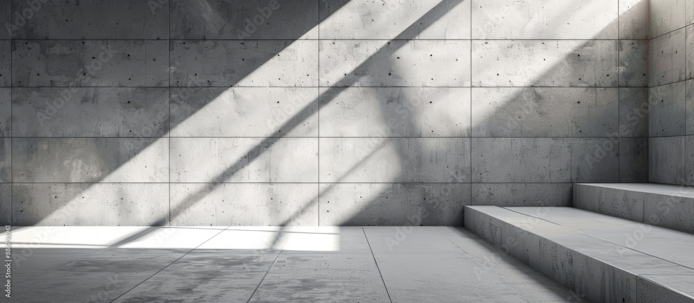 Poster utilize concrete wall and floor with light and shadow backgrounds for product display, presentations