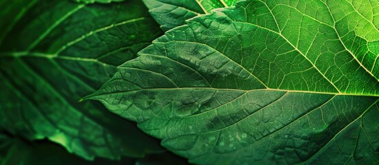Texture of a stunning green leaf background with copy space image.