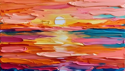 Vibrant hues of sunset on canvas