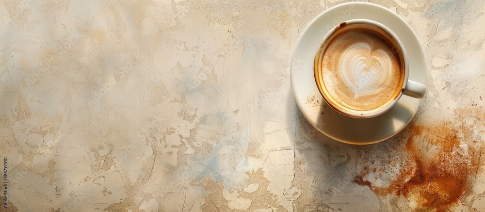 Leinwandbilder still life composition of a cup of coffee with a serene vibe, featuring a clean backdrop suitable fo