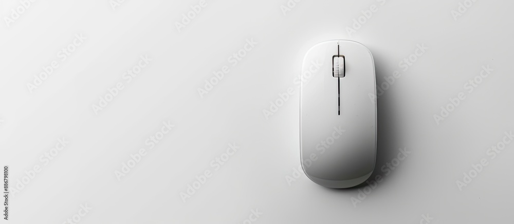 Leinwandbilder minimalist white computer mouse on a white background with copy space image.