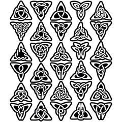 30 intricate outlined celtic designs showcased on a white backdrop