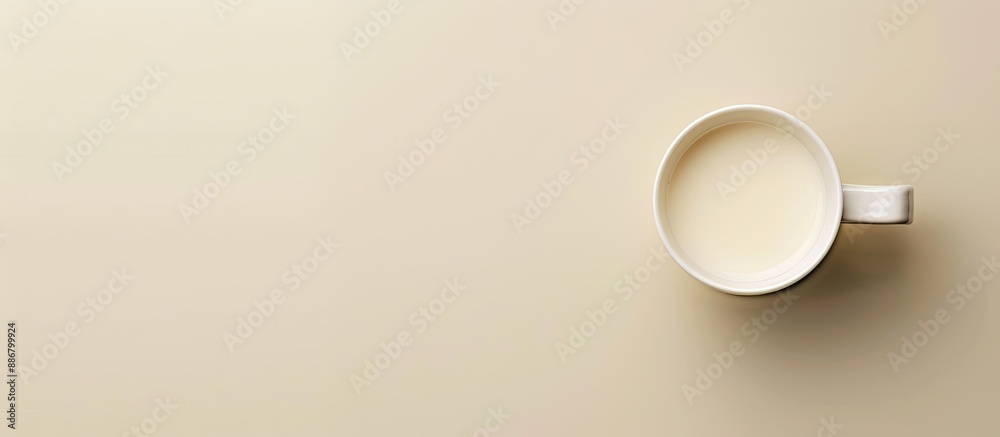 Poster top view of a white coffee mug with copy space image.