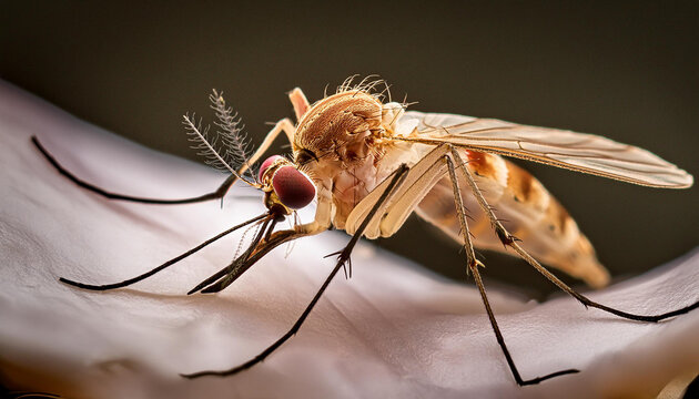 Close-up of a mosquito in nature