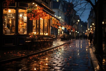 Fototapeta premium Spectacular Abstract City in 3D Illustration of Orange and Blue Digital Art Azul, generative IA