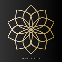 Luxury Mandala Art Design Vector with golden color premium luxury, on black background, Design for a wallpaper Paint, illustration Vector EPS 10