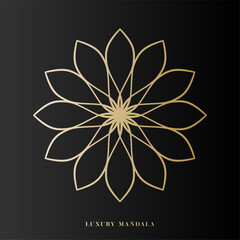 Luxury Mandala Art Design Vector with golden color premium luxury, on black background, Design for a wallpaper Paint, illustration Vector EPS 10