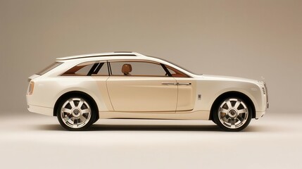 Fototapeta premium White luxury SUV concept car with a sleek design.