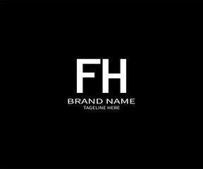 FH letter logo creative design. FH unique design. FH letter logo design on black background