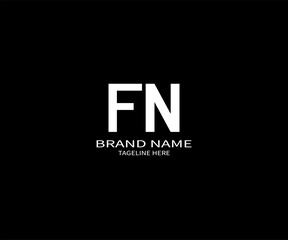 FN letter logo creative design. FN unique design. FN creative initials letter logo concept. FN letter logo design on black background.
