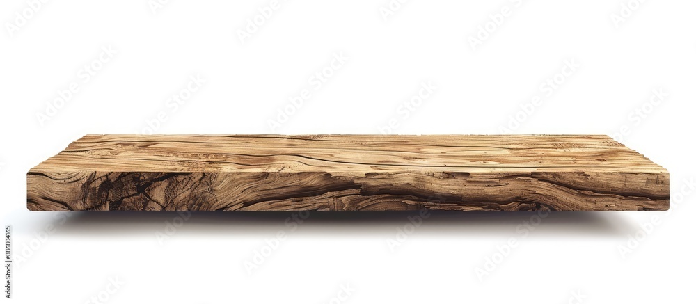 Poster texture of contemporary wooden board on white backdrop for designing or working, with clipping path 