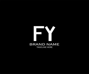 FY letter logo creative design. FY unique design. FY letter logo design on black background.