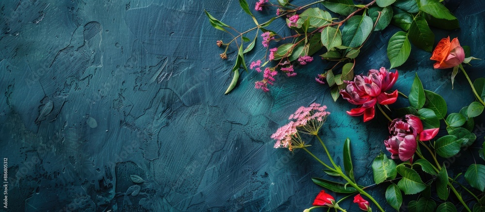 Poster Floral and natural elements displayed with room for text within the image.