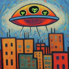 Obraz premium Colorful UFO