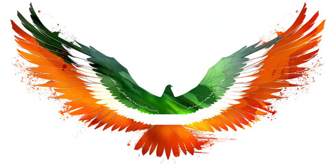 Indian Flag in Eagle Shape, like eagle is flying in the sky, depicting that Indian is flying high in the sky
