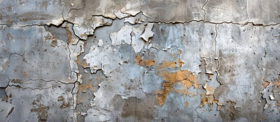 Obraz premium High-resolution texture background for design with an aged concrete wall showing cracked and peeling paint, an ideal copy space image.