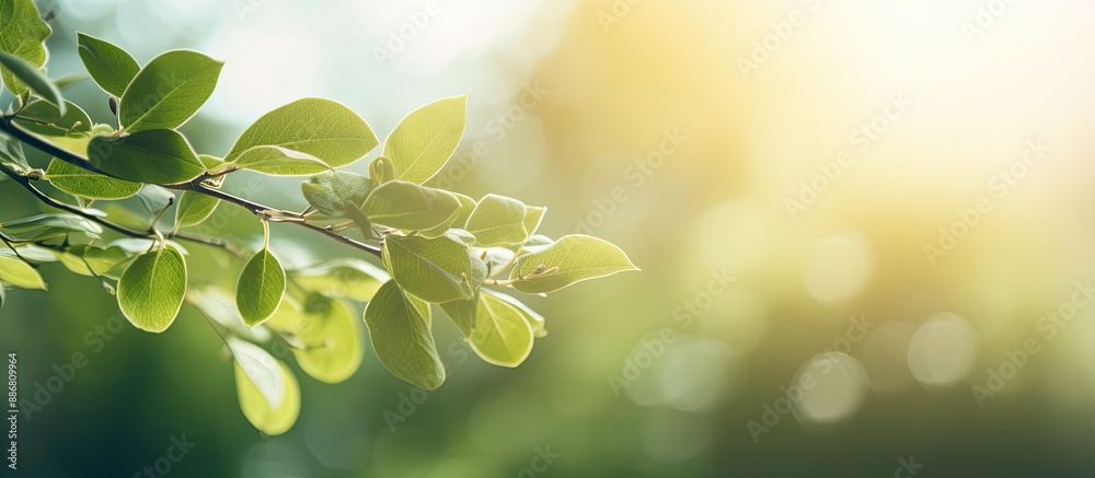 Leinwandbilder image featuring blurred foliage and sunlight ideal for text or ads with copy space image.