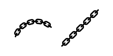 Chain icon set. Metal chain sign. Flat illustration of vector icon on white background