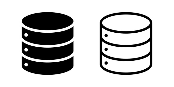 Database icon set. database storage sign. Flat illustration of vector icon on white background