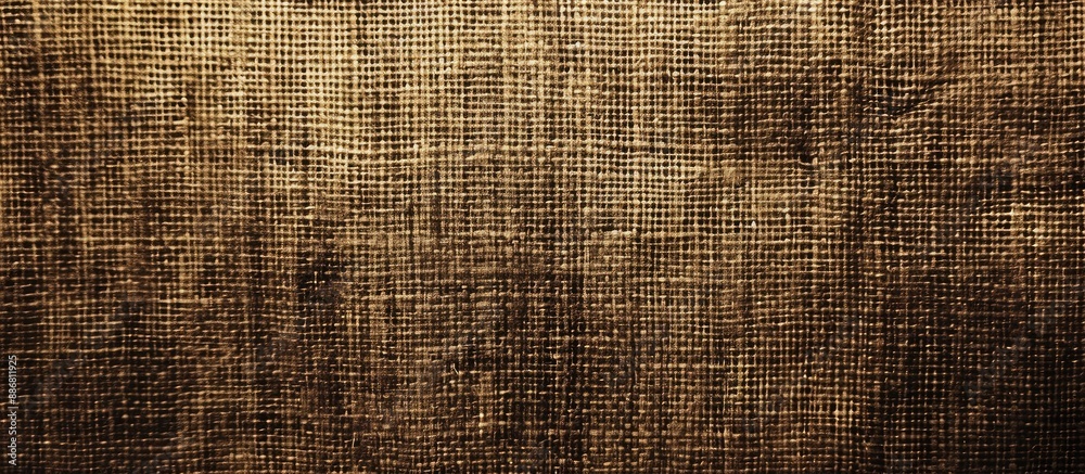 Fototapete Detailed close-up of a brown abstract canvas background displaying a grid pattern and linen texture, perfect for a copy space image.