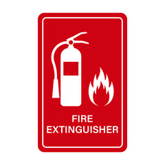 Fire Extinguisher Sign Symbol. Vector Illustration Isolated on White Background.