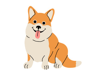 cartoon Dog in motion. Different canine breeds. Active puppies doberman, dalmatian, pomeranian, sheltie, italian greyhound, yorkshire terrier, corgi. Flat vector illustration