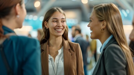 At trade shows, networking thrives as Asian women engage with industry peers and foster business growth.