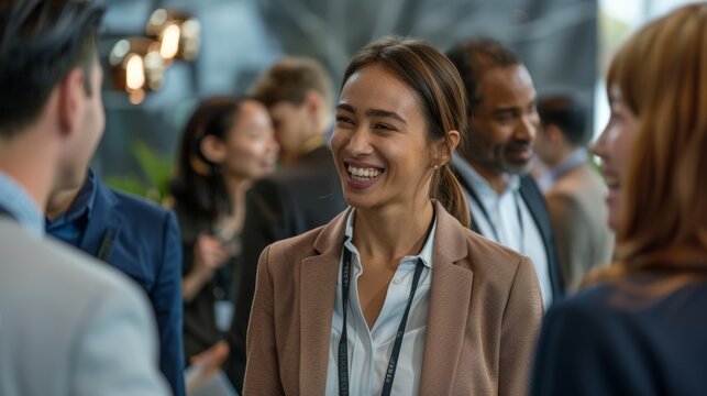 At trade shows, networking thrives as Asian women engage with industry peers and foster business growth.