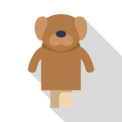 Brown dog hand puppet toy for children entertainment, isolated on white background