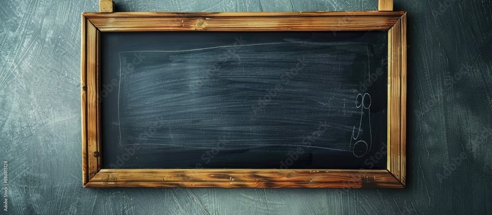 Aufkleber wooden frame sign with chalkboard background providing a copy space image.