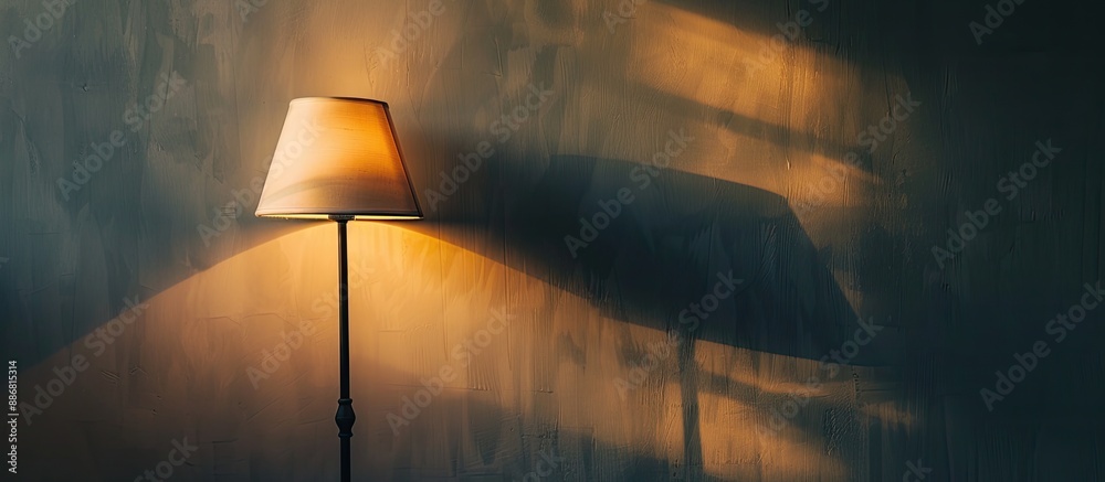 Aufkleber Minimalistic abstract copy space image portraying light and shadow cast by a bedroom lamp against a wall.