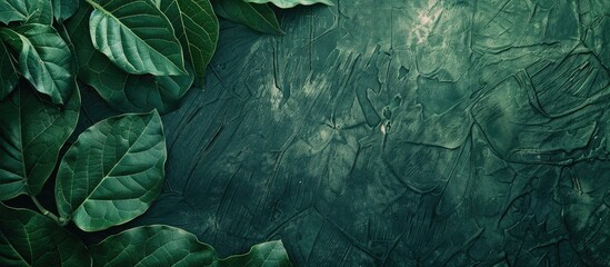 Texture of a stunning green leaf background with copy space image.