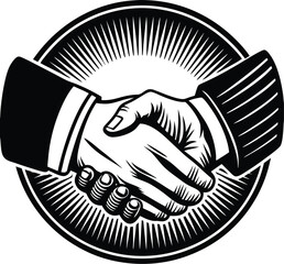 Silhouette handshake happy friendship Day concept