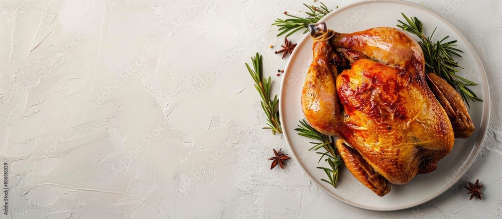 Poster Roast Chicken displayed on a plain white backdrop with ample copy space image.