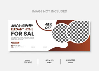 Real estate house property Facebook cover banner template
