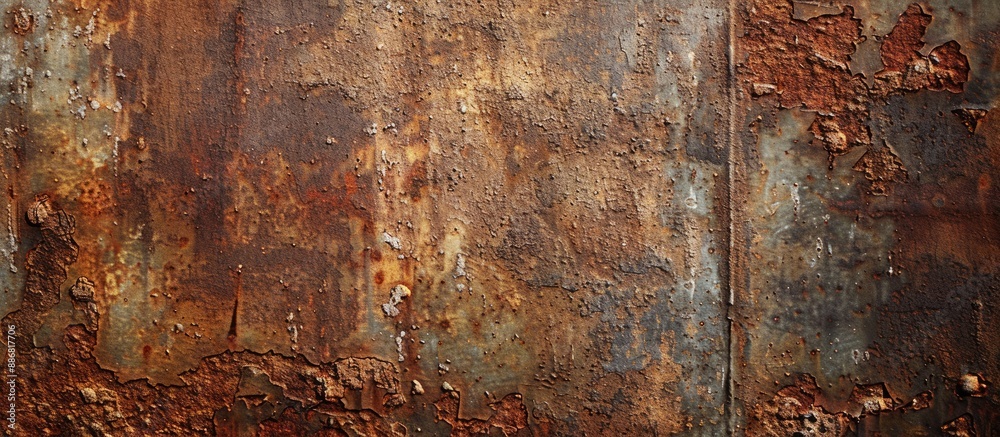 Poster Weathered rusty iron providing a vintage backdrop and texture for a copy space image.
